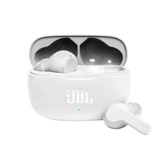 JBL Vibe 200TWS | Écouteurs 100% sans fil intra-auriculaires - Bluetooth - Son JBL Deep Bass - Microphone - Blanc-SONXPLUS Val-des-sources