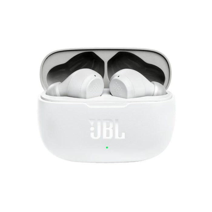 JBL Vibe 200TWS | Écouteurs 100% sans fil intra-auriculaires - Bluetooth - Son JBL Deep Bass - Microphone - Blanc-SONXPLUS Val-des-sources
