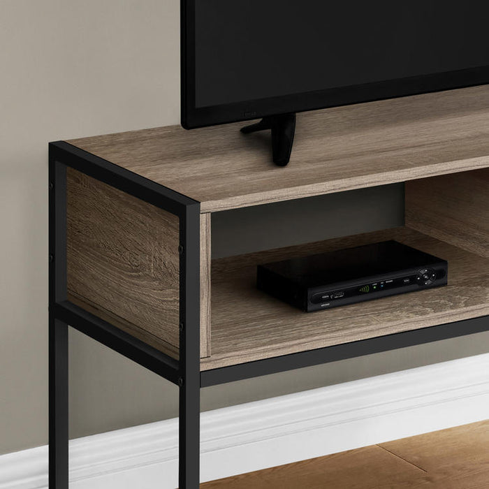 Monarch Specialties I 2876 | Meuble TV - 48" - Métal noir - Taupe foncé-SONXPLUS Val-des-sources