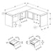 Monarch Specialties I 7582 | Meuble d'ordinateur - 70" - En coin - Conception en L - Configuration réversible - Avec tiroirs - Fini blanc lustré-SONXPLUS Val-des-sources