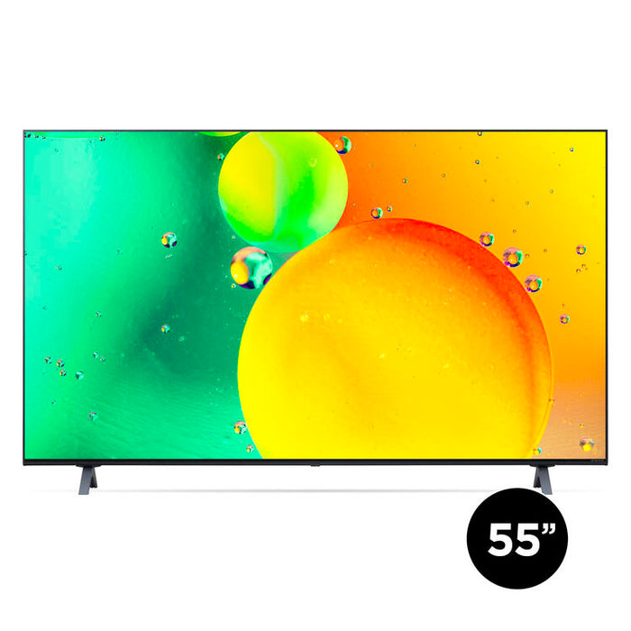 LG 55NANO75UQA | Téléviseur intelligent 55" NanoCell 4K - DEL - Série Nano75 - HDR - Processeur IA a5 Gen5 4K - Noir-SONXPLUS Val-des-sources