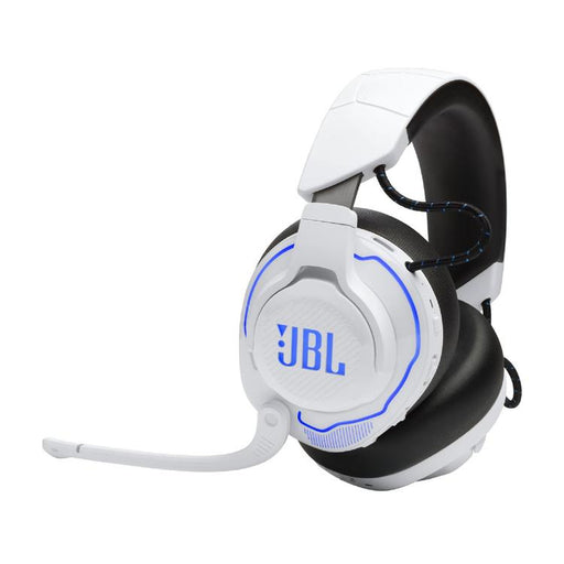 JBL Quantum 910P | Casque de jeu Pro circum-auriculaire - Sans Fil - Pour Console Playstation - Éclairage RGB - Réduction de bruit - Blanc/Bleu-SONXPLUS Val-des-sources