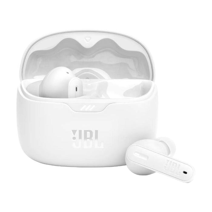 JBL Tune Beam | Écouteurs intra-auriculaires - 100% Sans fil - Bluetooth - Smart Ambient - Conception Stick-open - Blanc-SONXPLUS Val-des-sources