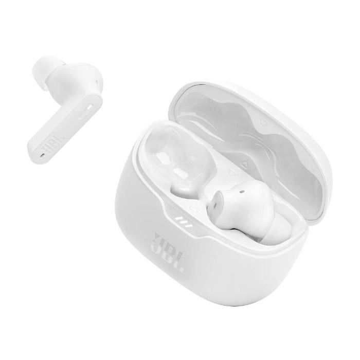 JBL Tune Beam | Écouteurs intra-auriculaires - 100% Sans fil - Bluetooth - Smart Ambient - Conception Stick-open - Blanc-SONXPLUS Val-des-sources