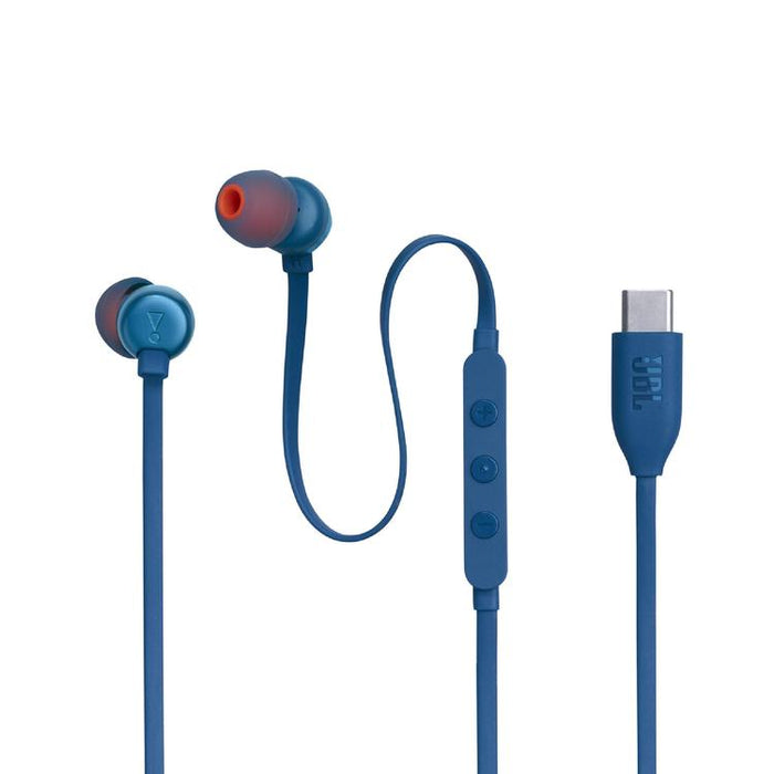 JBL Tune 310C | Écouteurs intra-auriculaires - Filaire - USB-C - Télécommande 3 boutons - Bleu-SONXPLUS Val-des-sources