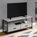 Monarch Specialties I 2871 | Meuble TV - 48" - 2 Tiroirs de rangement - Métal noir - Imitation bois Gris-SONXPLUS Val-des-sources